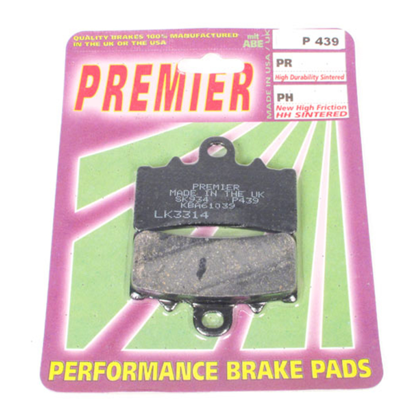 Premier Brake Pads - P Organic Standard