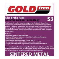 GOLDfren Brake Pads - S3 Sintered Sports (PBPH35)