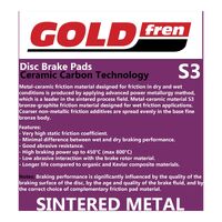 GOLDfren Brake Pads - S3 Sintered Sports (PBPH384)