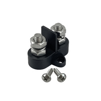 Dual Terminal Stud with Isolating Plate Black M8