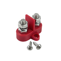 Dual Terminal Stud with Isolating Plate Red M8 