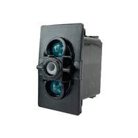 Rocker Switch without Cover Momentary On-Off Blue 2 LED