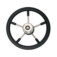 Steering Wheel V57B 5 Spoke Stainless Steel Black 350mm