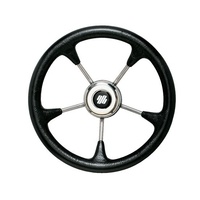 Steering Wheel V52B 320mm 5 Spoke Stainless Steel Black 