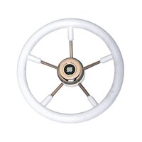 Steering Wheel V57W 5 Spoke Stainless Steel White 350mm