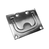 Ring Pull Flush Rectangle Stainless Steel -76x58mm