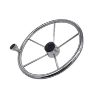 Steering Wheel Stainless Steel 5 Spoke with Knob 457mm