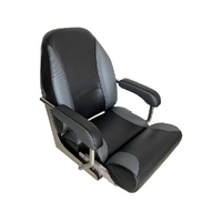 Mojo Deluxe Flip-Up Helm Boat Seat Black/Dark Grey Carbon