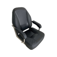 Mojo Deluxe Stainless Steel Helm Boat Seat Carbon Black / Black