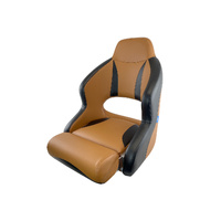 H52 Helmsman Flip-Up Boat Seat - Cognac / Black