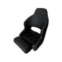 H52 Helmsman Flip-Up Boat Seat - Carbon Black Yellow Stitching