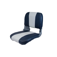 SS48 Padded Folding Boat Seat - Dark Blue/Off-White