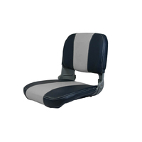 SS48 Padded Folding Boat Seat - Dark Blue/Mid Grey