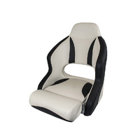 H52 Helmsman Flip-Up Boat Seat - Carbon Black / Off-White