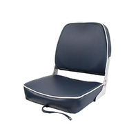 SC40 Folding Padded Boat Seat - Dark Blue/Off-White Piping