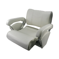 ST46 Flip-Up Flip-Back Helm Boat Seat White