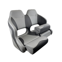 H99 Double Helmsman Flip-Up Boat Seat Dusty Grey/Black