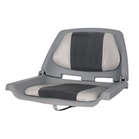 Fisherman Folding Boat Seat Grey Shell with Charcoal/Grey Cushion