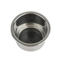 Polished Stainless Steel Drink Holder with Drain