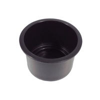 Drink Holder Recessed Black Plastic