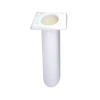 Plastic Rod Holder Straight Rectangle Head White