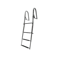 Above Platform Telescopic Folding Ladder with Hand Rails 4 Step