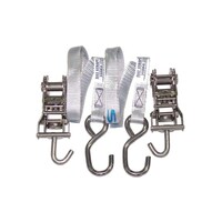 Transom Ratchet Heavy Duty Stainless Steel J Hooks 25mm x 1.5m Pair