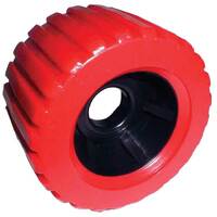 Wobble Roller Glossy Poly 73x110mm x 26mm Bore Red/Black