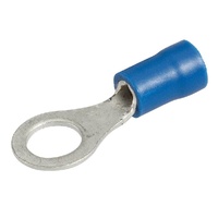 Ring Terminal Blue 4mm Wire 6.3mm Tab (100pk)