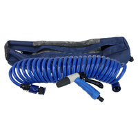 Coiled Washdown Hose Kit with Trigger Nozzle & Mesh Storage Bag