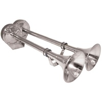 Marine Air Horn - Stainless Steel Dual Trumpet