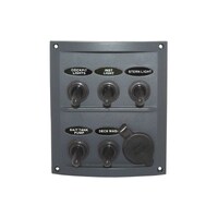 5 Gang Toggle Switch Panel with Cigarette Power Socket