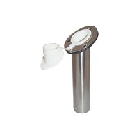 Rod Holder Stainless Steel & White Cap 30deg Angled