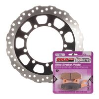 BRAKE DISC & PAD FRONT KIT - KAW KLR650 08-20 - WAVE