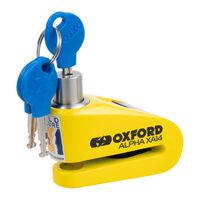 OXFORD ALPHA XA14 ALARM DISC LOCK YELLOW/BLACK