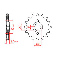 MTX 571 Steel Front Sprocket #530 (10-17A)