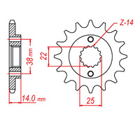 MTX 497 Steel Front Sprocket #530 (10-497)