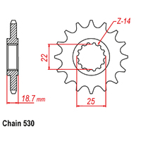 MTX 52900 Steel Front Sprocket #530 (10-52900)