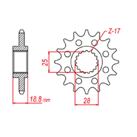 MTX 705 Steel Front Sprocket #520 (520 Conversion) (10-705)