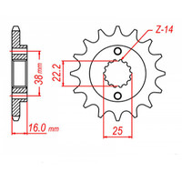 MTX 736 Steel Front Sprocket #520 (10-736)