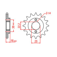 MTX 740 Steel Front Sprocket #525 (10-740)