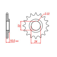 MTX 402 Steel Front Sprocket #520 (10-BMW)