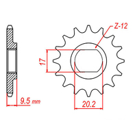 MTX KTM 50 Hornet Lightweight Steel Front Sprocket #415 (10B-KT3)