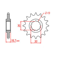 MTX 1370 Steel Front Sprocket #525 (10-MAS)