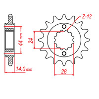 MTX 1372 Steel Front Sprocket #525 (10-MAV)