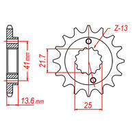 MTX 1307 Steel Front Sprocket #520 (MBN) (10-MBN)