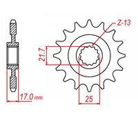 MTX 1381 Steel Front Sprocket #520 (10-MGZ)