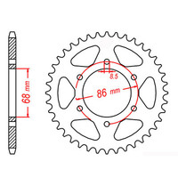 MTX 473 Steel Rear Sprocket #520 (11-002)