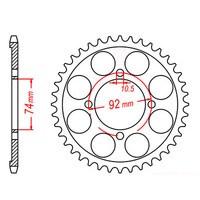 MTX 848 Steel Rear Sprocket #530 (11-4L0)