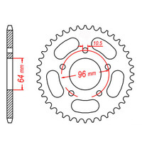 MTX CTX200 Steel Rear Sprocket #520 (11-KHA)